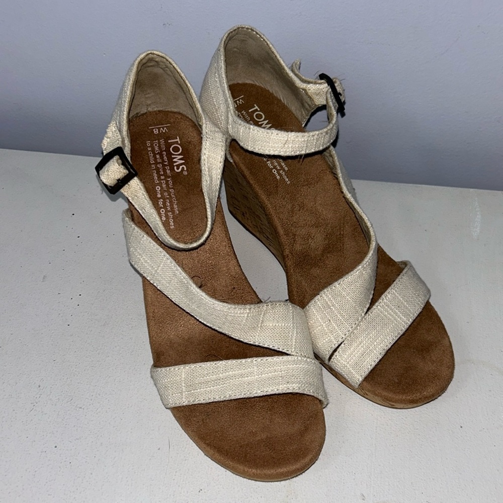 Toms Canvas Wedge Sandals
